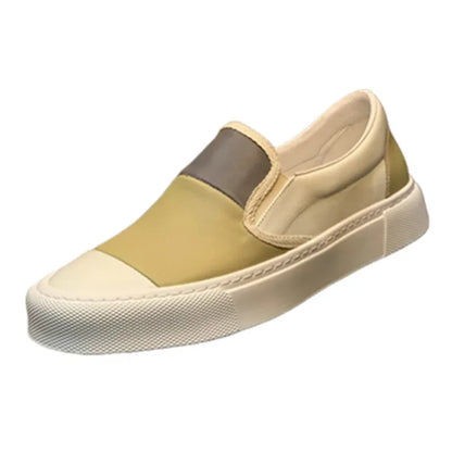 Mocassins em pele genuína moderno em blocos de cor