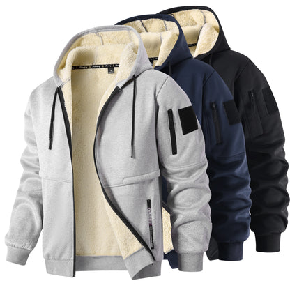 Jaqueta Masculina de Inverno em Lã e Poliéster – Com Capuz