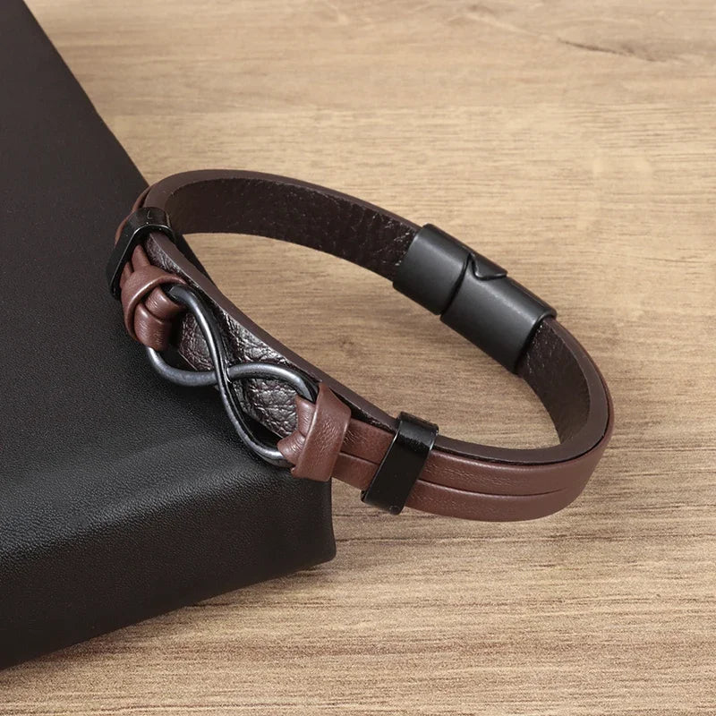 Pulseira punk de camada dupla