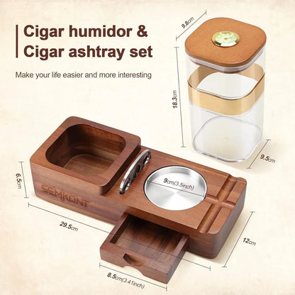 Humidor de charuto conjunto de cinzeiro de charuto