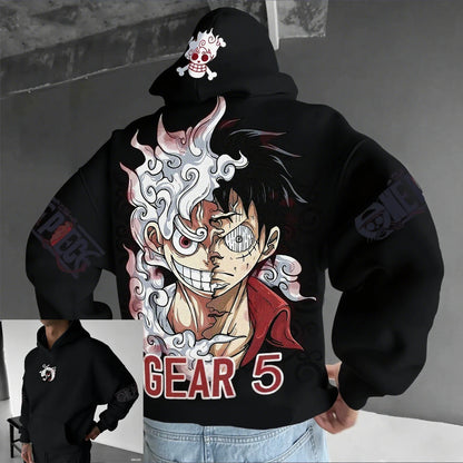 Moletom unissex de anime, modelo Luffy Gear 5 Nika
