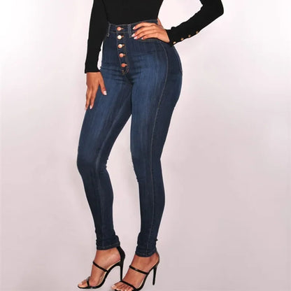 Jeans Femininos de Cintura Alta com Elasticidade — Corte Justo