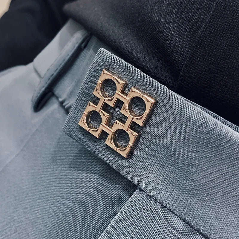 Calças sociais casuais slim fit masculinas para a primavera