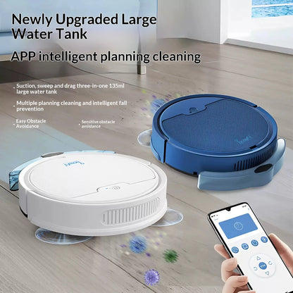 Robô Aspirador 3 em 1 — Varre, Aspira e Passa Pano, Wi-Fi e Design Ultrafino