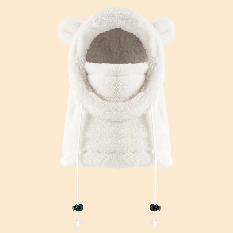 Gorro infantil de peça única com proteção quente para orelhas e pescoço
