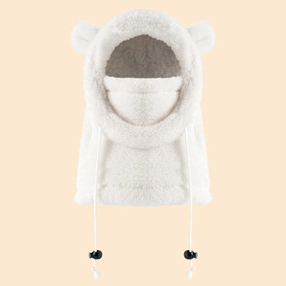 Gorro infantil de peça única com proteção quente para orelhas e pescoço