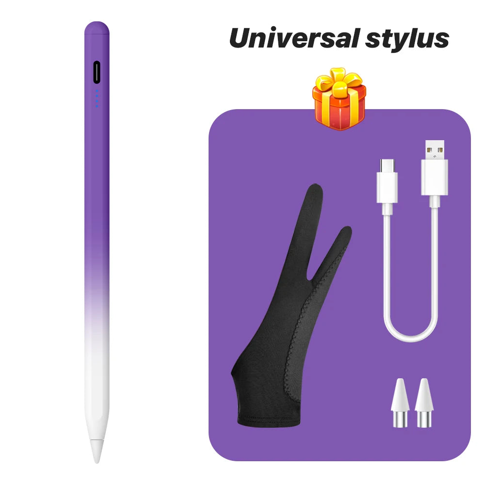 Caneta Stylus Magnética Universal QUKAM — 4 LEDs, USB-C, Sem Bluetooth e 2 Pontas