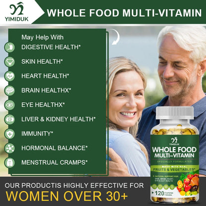 Multivitamínico de Minerais de Alimentos Integrais HOLUCKS — 60/120 Cápsulas