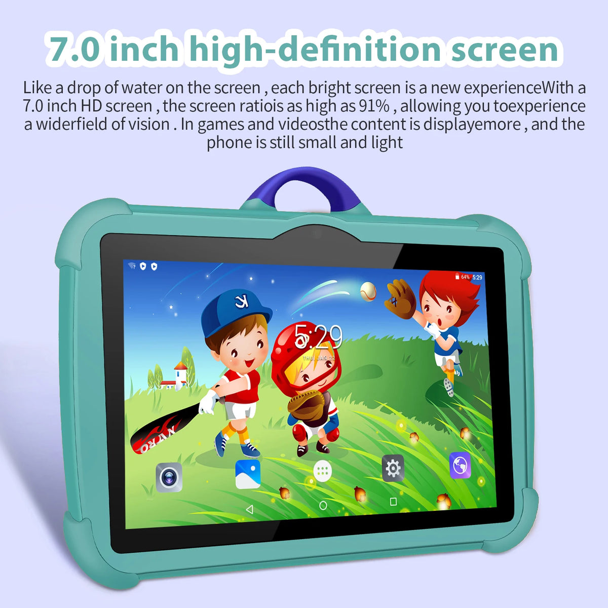 Tablet Infantil BDF 7″ — 4 GB RAM, 64 GB, Wi-Fi e Android 13