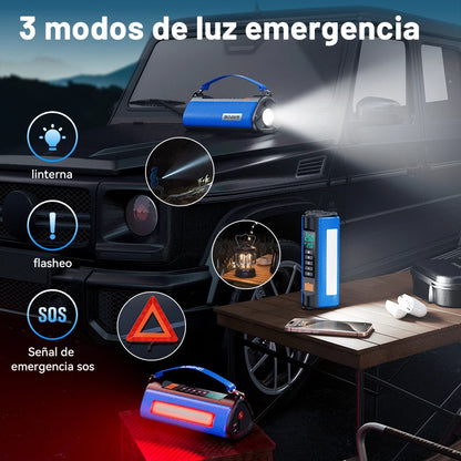 Arrancador de Bateria Portátil 2000A 12V com Compressor de Ar 150 PSI