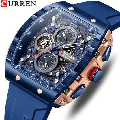 Relógio Masculino Curren 8442 — Caixa Quadrada