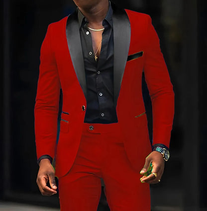 Terno slim fit botão único