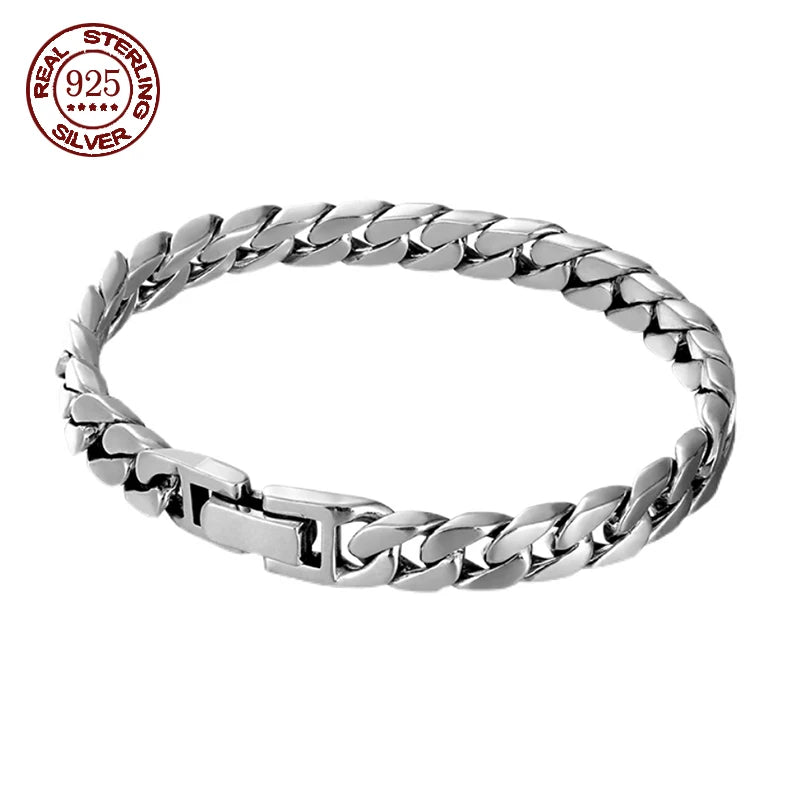 Pulseira de prata esterlina artesanal