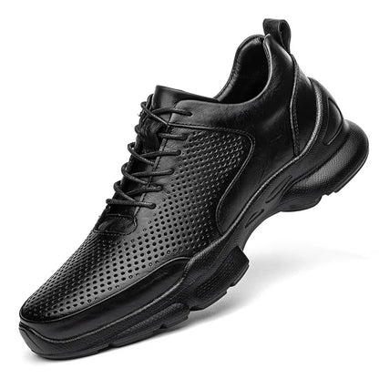 Sapatos Masculinos de Couro com Aumento de Altura