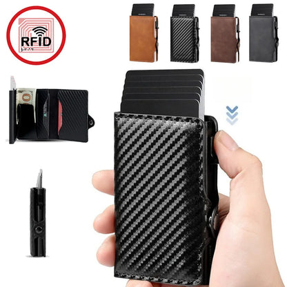 Carteira multifuncional de design exclusivo para homem e mulher com fecho RFID