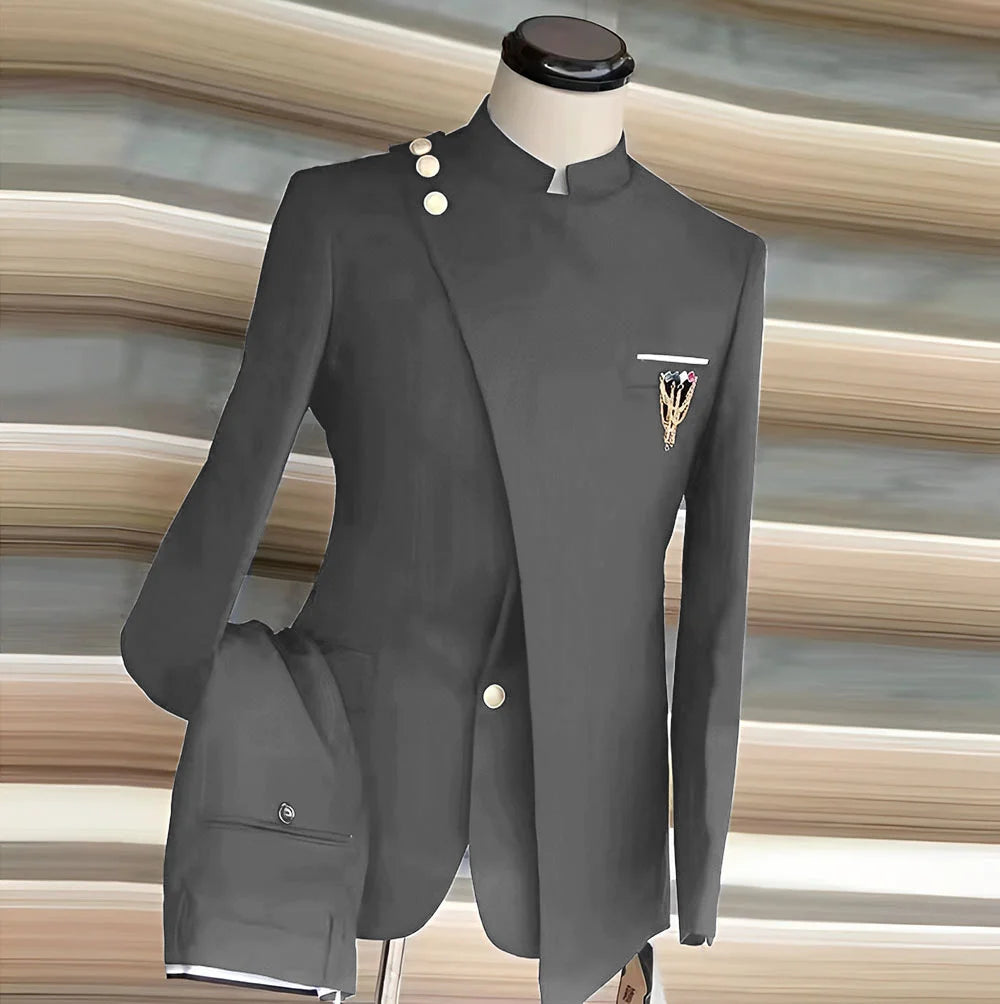 Fato Masculino de 2 Peças com Blazer e Calças — Estilo Formal