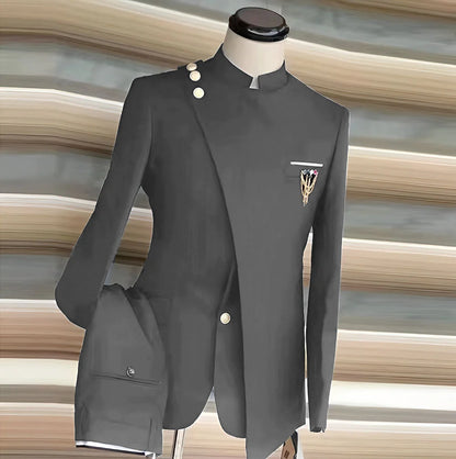 Fato Masculino de 2 Peças com Blazer e Calças — Estilo Formal