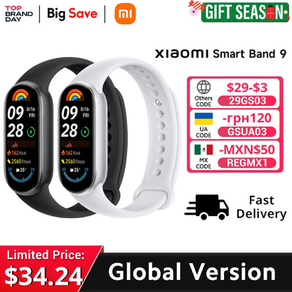 Smart Band 9 Xiaomi Tela AMOLED de 1,62"