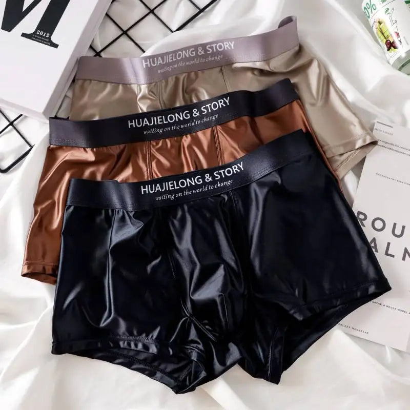 Boxer de seda suave respirável