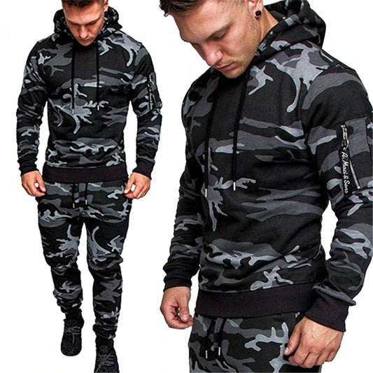 Conjunto esportivo militar tático com capuz