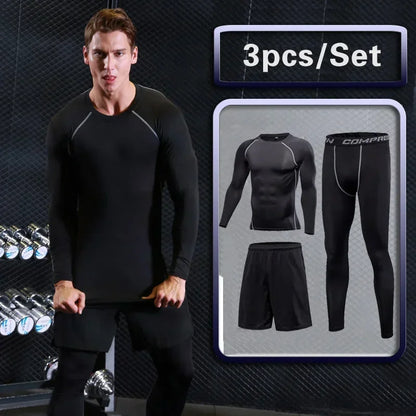 Conjunto Masculino de Compressão — Treino, Corrida e Fitness