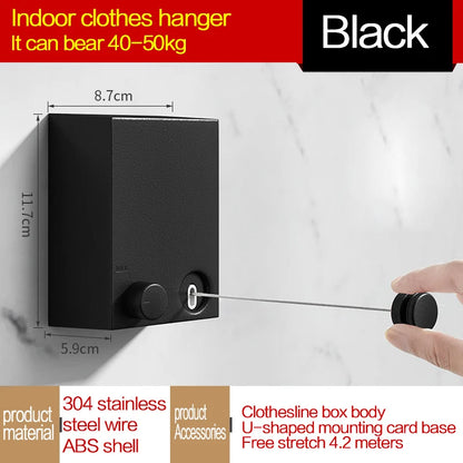 Varal retrátil de aço inoxidável