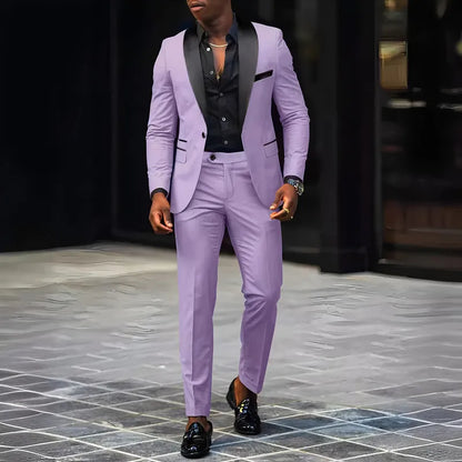 Terno slim fit botão único