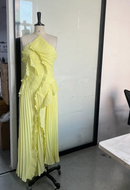 Vestidos de baile babados em camadas