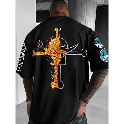 T-shirt masculina One Piece Portgas D. Ace