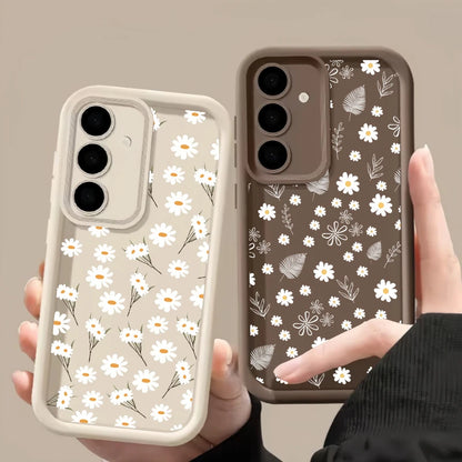 Capa de Silicone Flor Margarida para Samsung Galaxy S