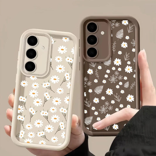 Capa de Silicone Flor Margarida para Samsung Galaxy S