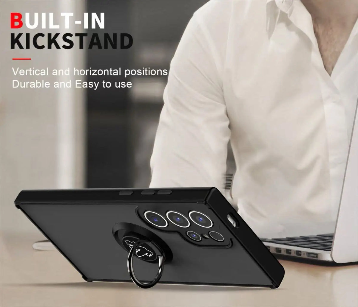 Capa de Proteção Magnética para Samsung Galaxy — Fosca, Antichoque, com Anel e PC + TPU