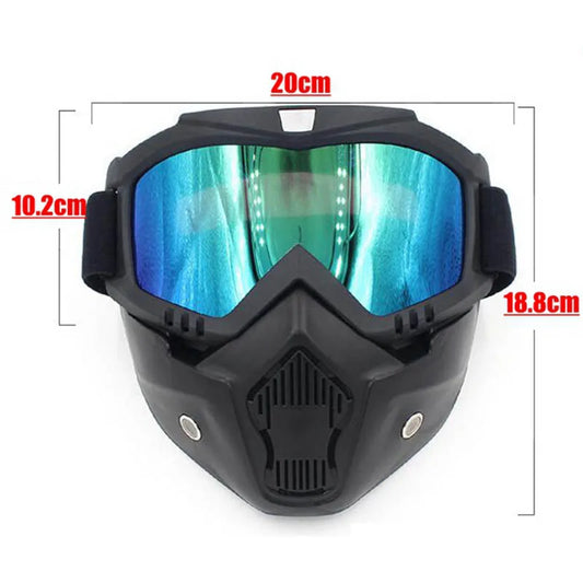Capacete de bicicleta rosto cheio máscara anti-nevoeiro
