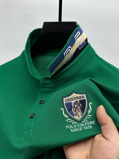 Polo de luxo designer bordado