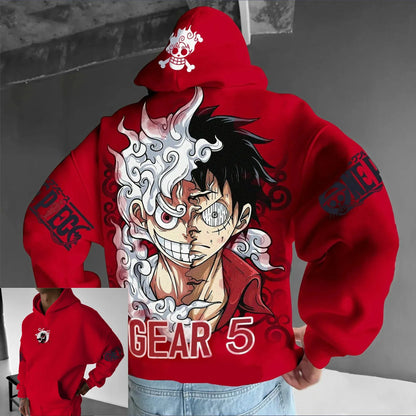 Moletom unissex de anime, modelo Luffy Gear 5 Nika