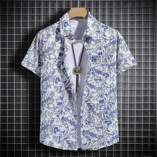 Conjunto masculino havaiano de verão para a praia