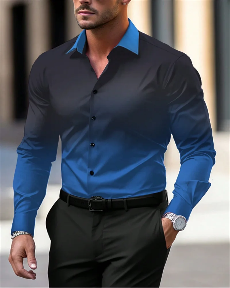 Camisa masculina com efeito degradê
