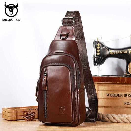 Bolsa de peito BULLCAPTAIN de couro genuíno