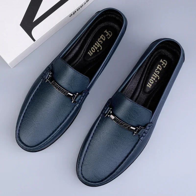 Mocassins de couro genuíno casuais