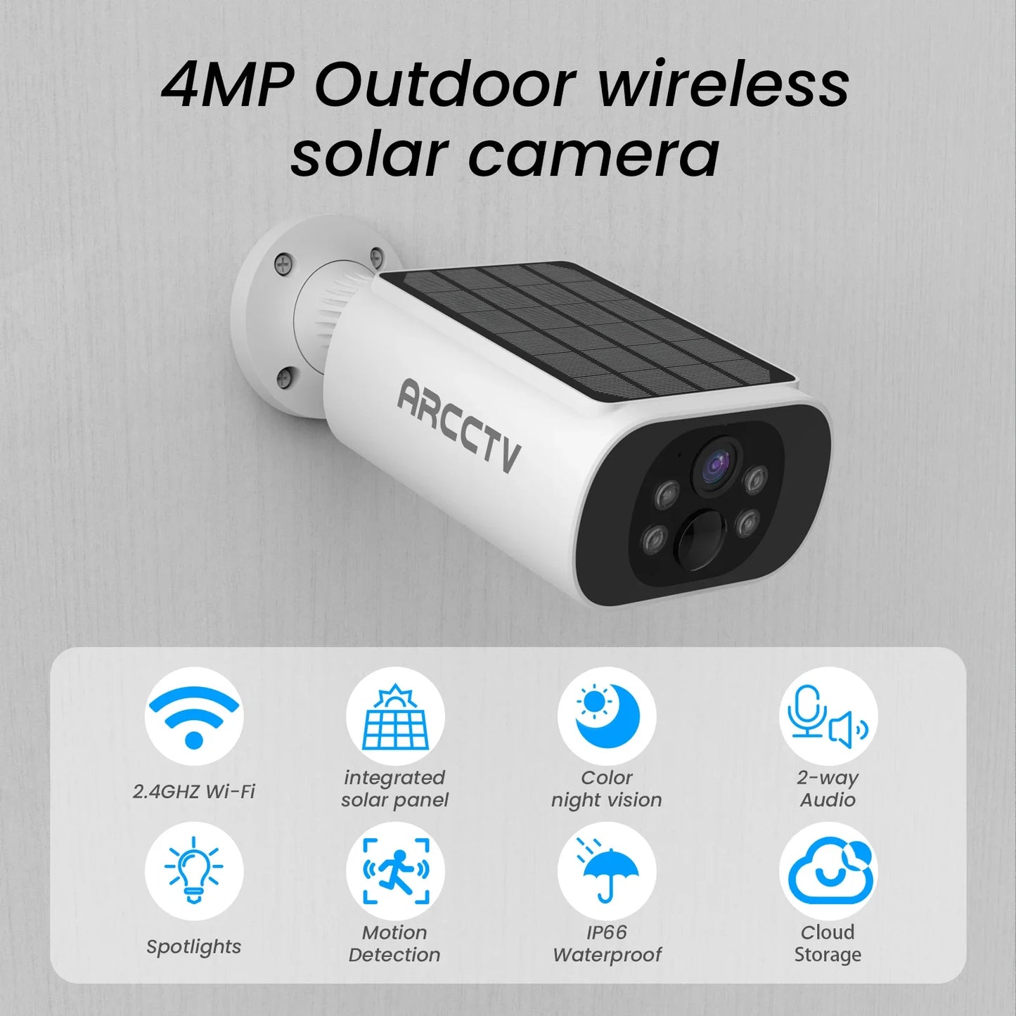 Câmera de vigilância solar Wi-Fi