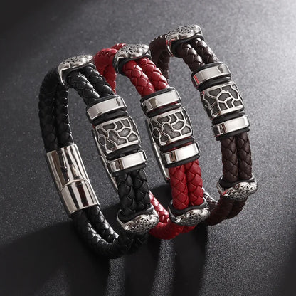 Pulseira punk de camada dupla