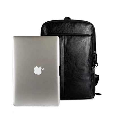 Mochila Masculina em Couro Genuíno – Grande Capacidade para Portátil e Viagem