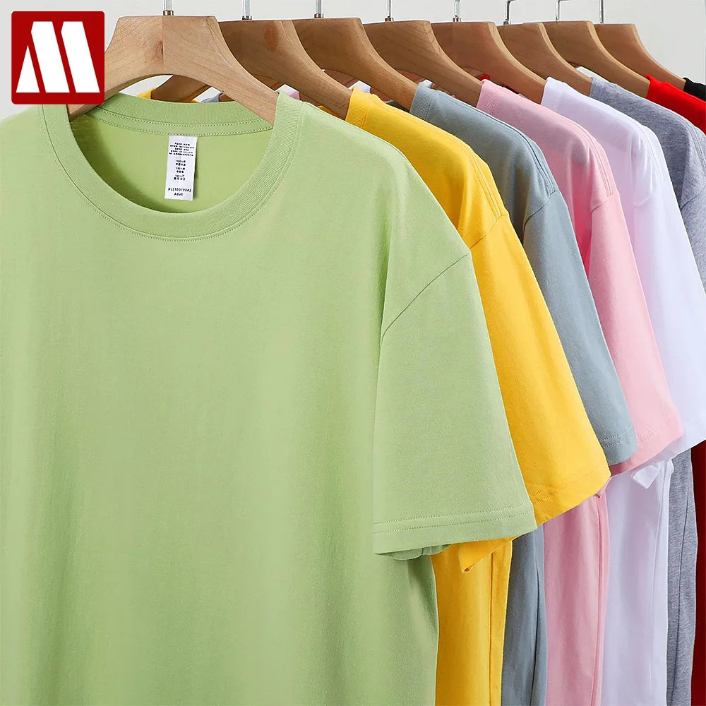 T-shirts unissexo de algodão com gola redonda