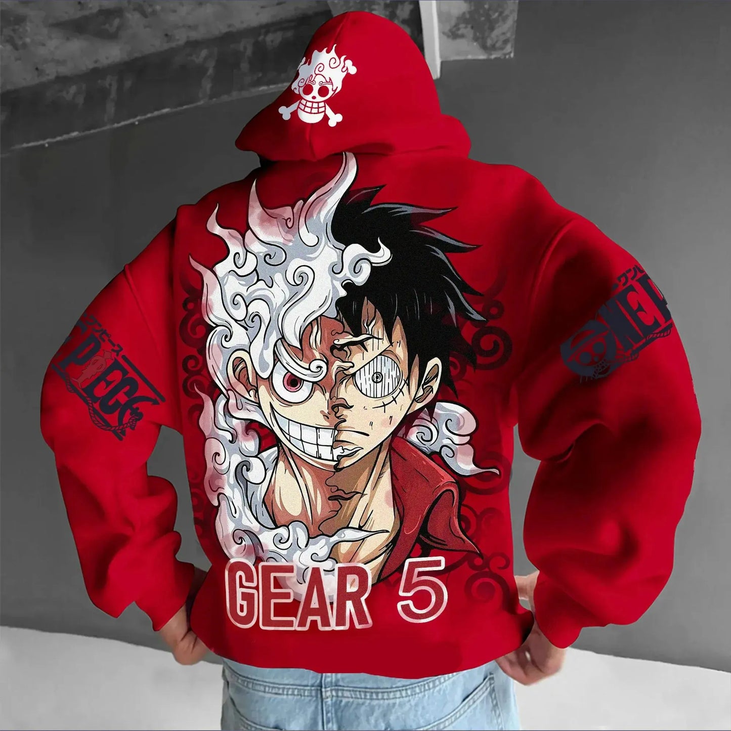 Moletom unissex de anime, modelo Luffy Gear 5 Nika