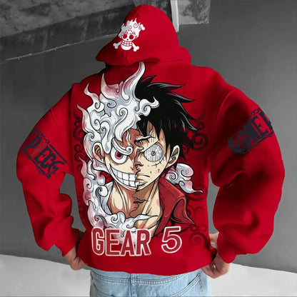 Moletom unissex de anime, modelo Luffy Gear 5 Nika