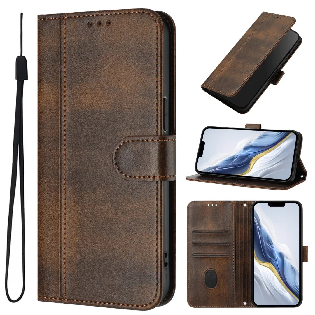 Capa flip de couro de luxo para Xiaomi
