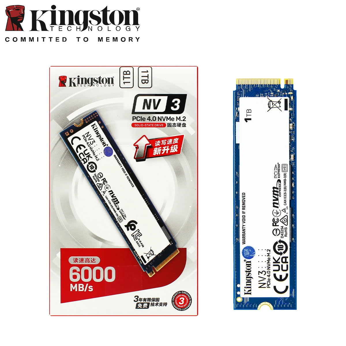 SSD Kingston NV3 NVMe PCIe 4.0 — 500 GB a 2 TB