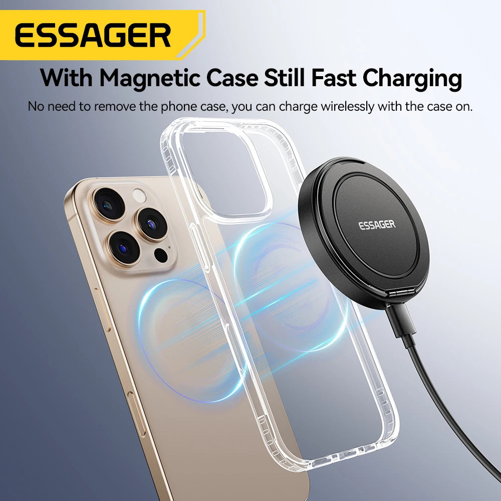 Carregador sem fio magnético Essager com suporte de 15 W