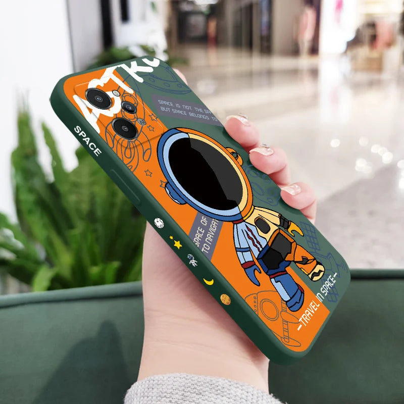Capa de Silicone para Oppo e Realme – Astronauta, Proteção e Conforto