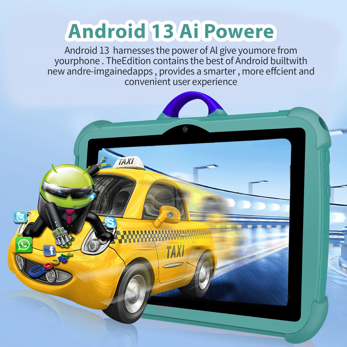 Tablet Infantil BDF 7″ — 4 GB RAM, 64 GB, Wi-Fi e Android 13